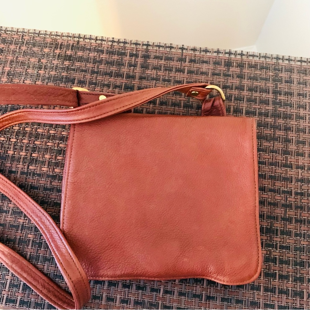 Victoria Leather Co. brown leather crossbody bag Made in USA